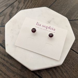 Lia Sophia Stud Earrings (Garnet)